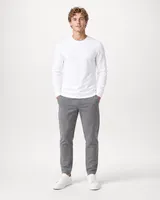 StringKing Men's StayWarm Sweater - Sharp Fit, White, Full Front - Human Model - Top of head to Knees