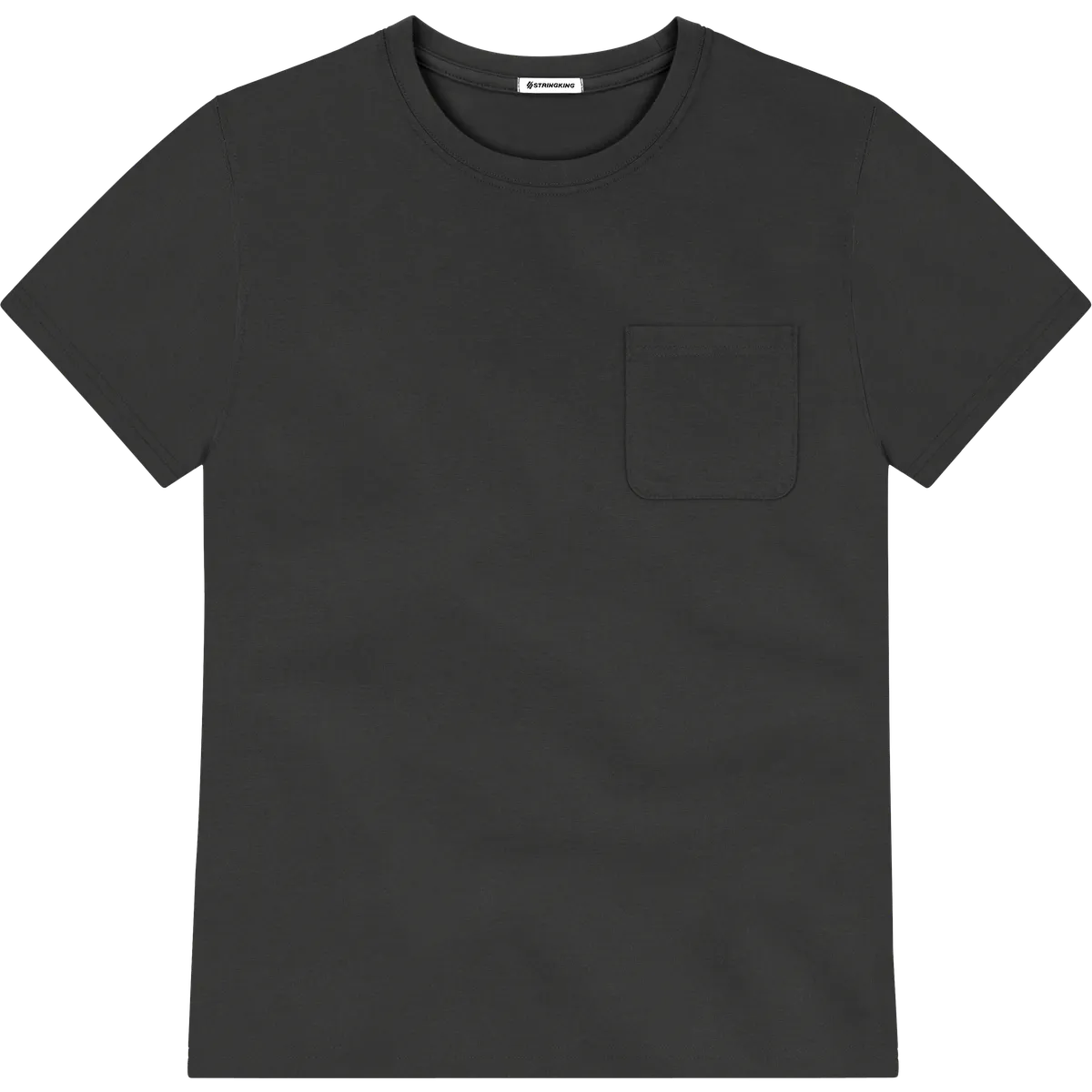 StringKing Men's Pima Jersey Pocket Tee - Relaxed Fit, Black, Front