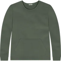 StringKing Men's Pima Terry Crew Sweatshirt - Sharp Fit, Moss, Front