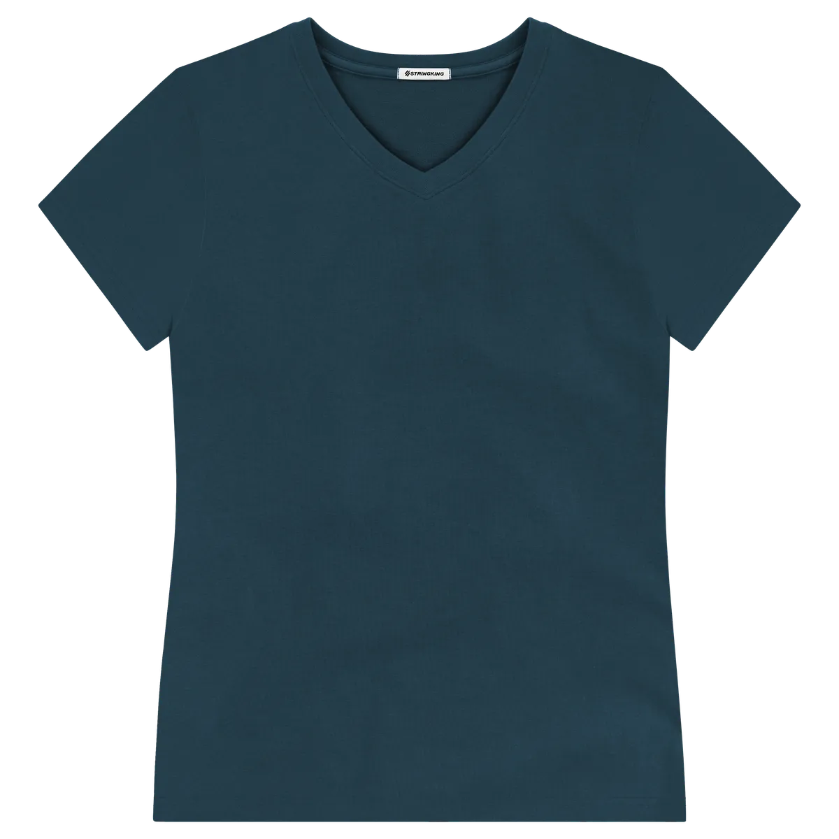 StringKing Women's Pima Terry V-Neck Tee - Sharp Fit, Navy, Front