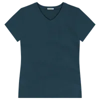 StringKing Women's Pima Terry V-Neck Tee - Sharp Fit, Navy, Front