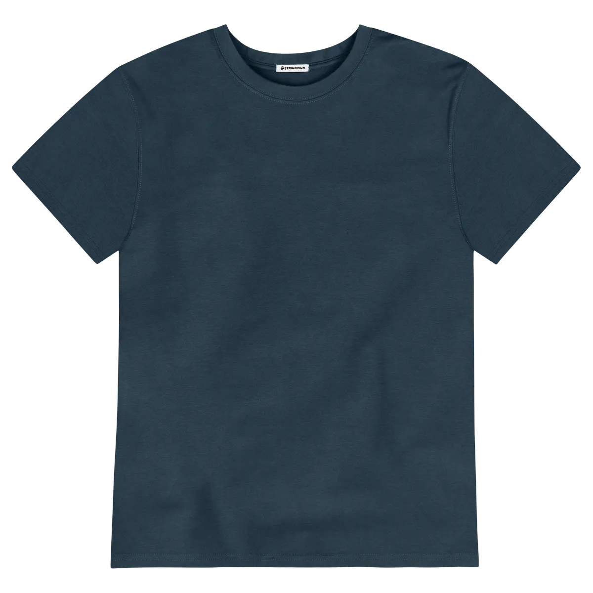 StringKing Men's Pima Cotton Short Sleeve Crewneck T-Shirt - Relaxed Fit, Navy, Front