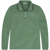 StringKing Men's FlexTech Long Sleeve Polo - Relaxed Fit, Green, Front