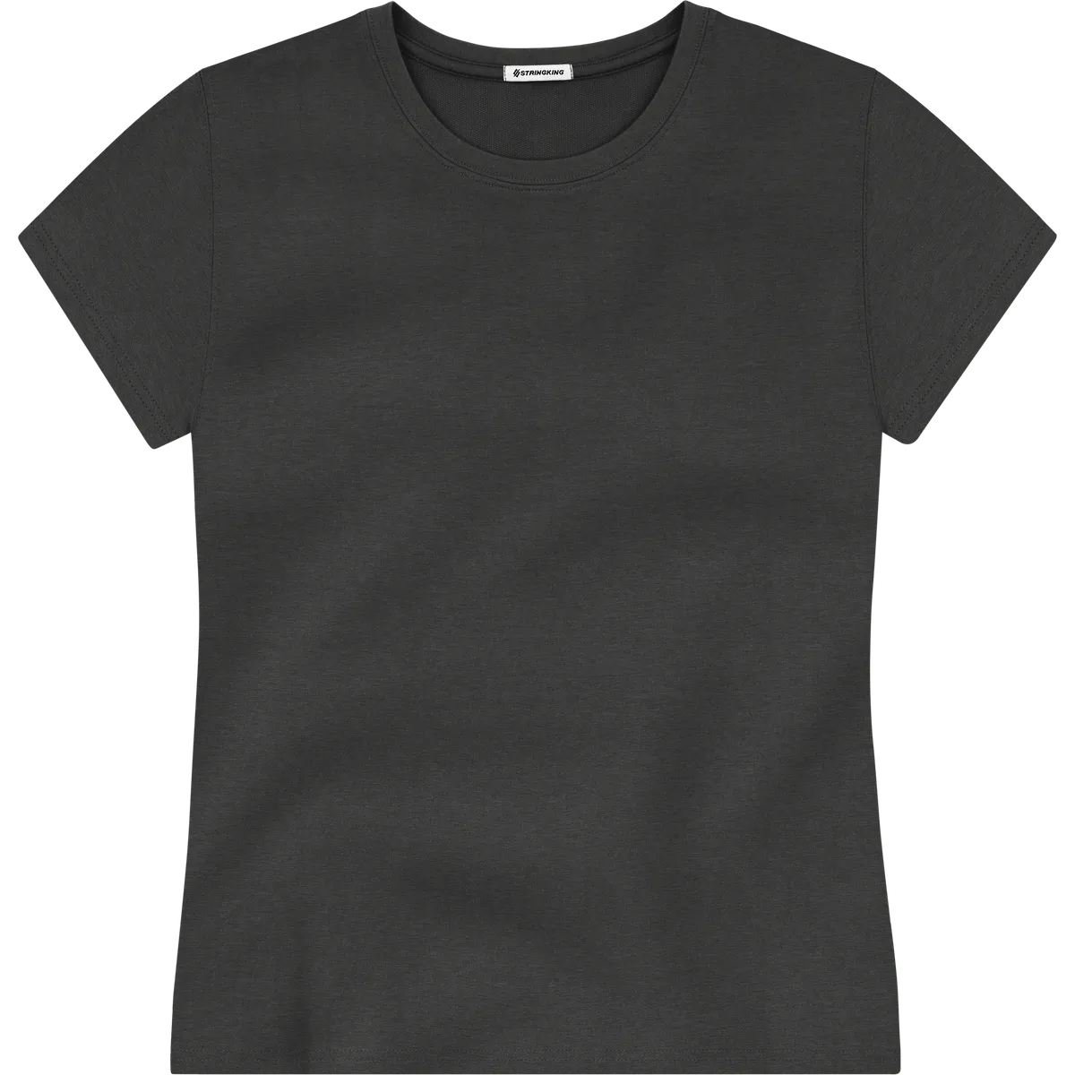 StringKing Women's Heavy Pima Cotton T-Shirt - Relaxed Fit, Black, Front