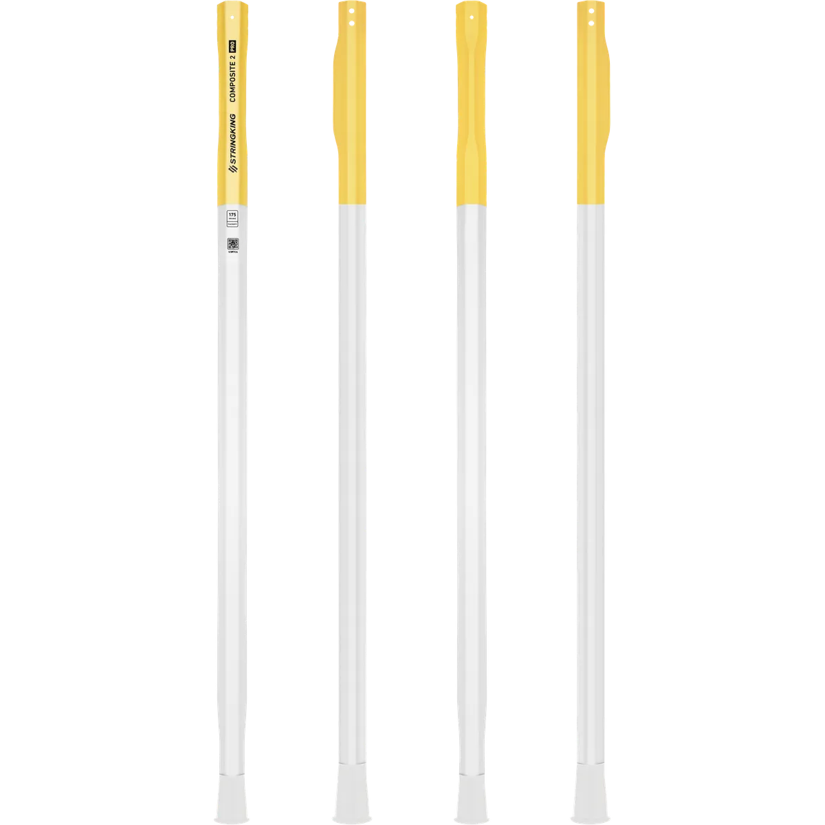 StringKing Composite 2 Pro Faceoff Double Lever - 175 Grams, White / Yellow, Full Length, Vertical, Right, Front, Left, Back