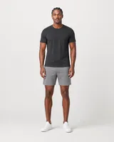 StringKing Men's Pima Jersey Pocket Tee - Sharp Fit, Black, Full Front - Human Model