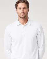 StringKing Men's Pima Jersey Long Sleeve Polo Multi, Collar Shoulder - Human Model