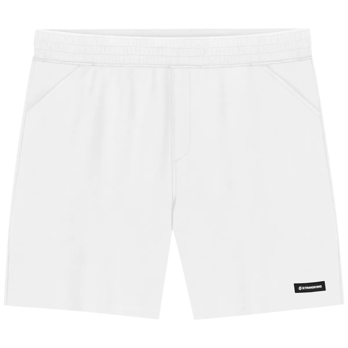StringKing Men's Pima Terry Shorts - Sharp Fit, White, Front