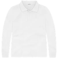 StringKing Men's Pima Terry Long Sleeve Polo - Sharp Fit, White, Front