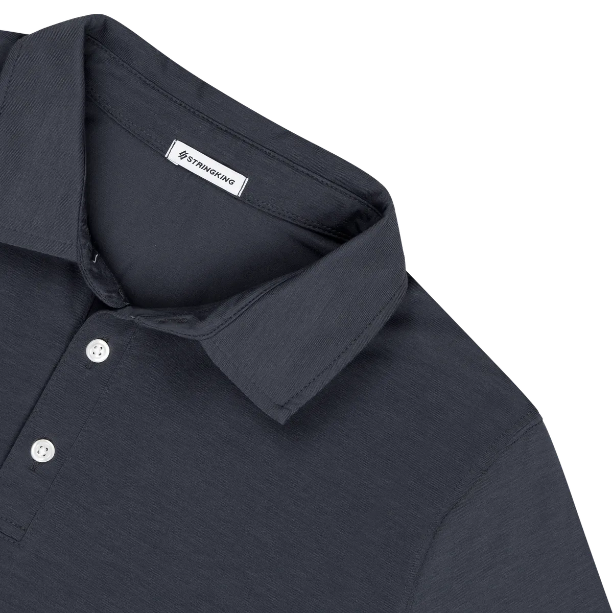 StringKing Men's FlexStyle Short Sleeve Polo - Relaxed Fit, India Ink, Detail
