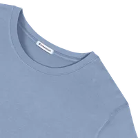 StringKing Men's Pima Cotton Long Sleeve Crewneck T-Shirt - Sharp Fit, Slate Blue, Detail