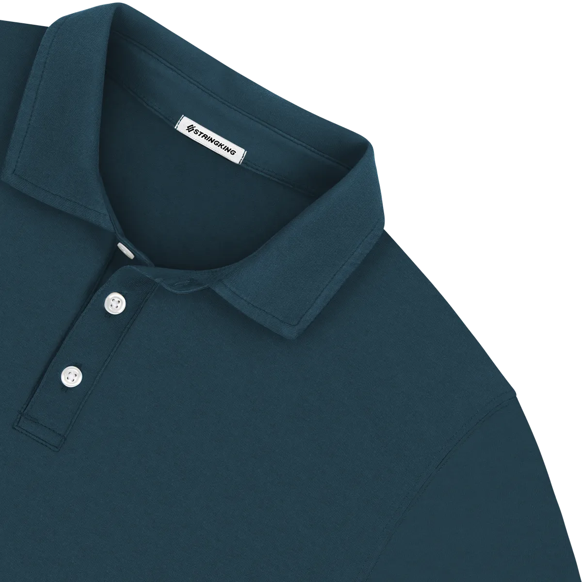 StringKing Men's Pima Jersey Signature Polo Multi - Relaxed Fit, Navy, Detail
