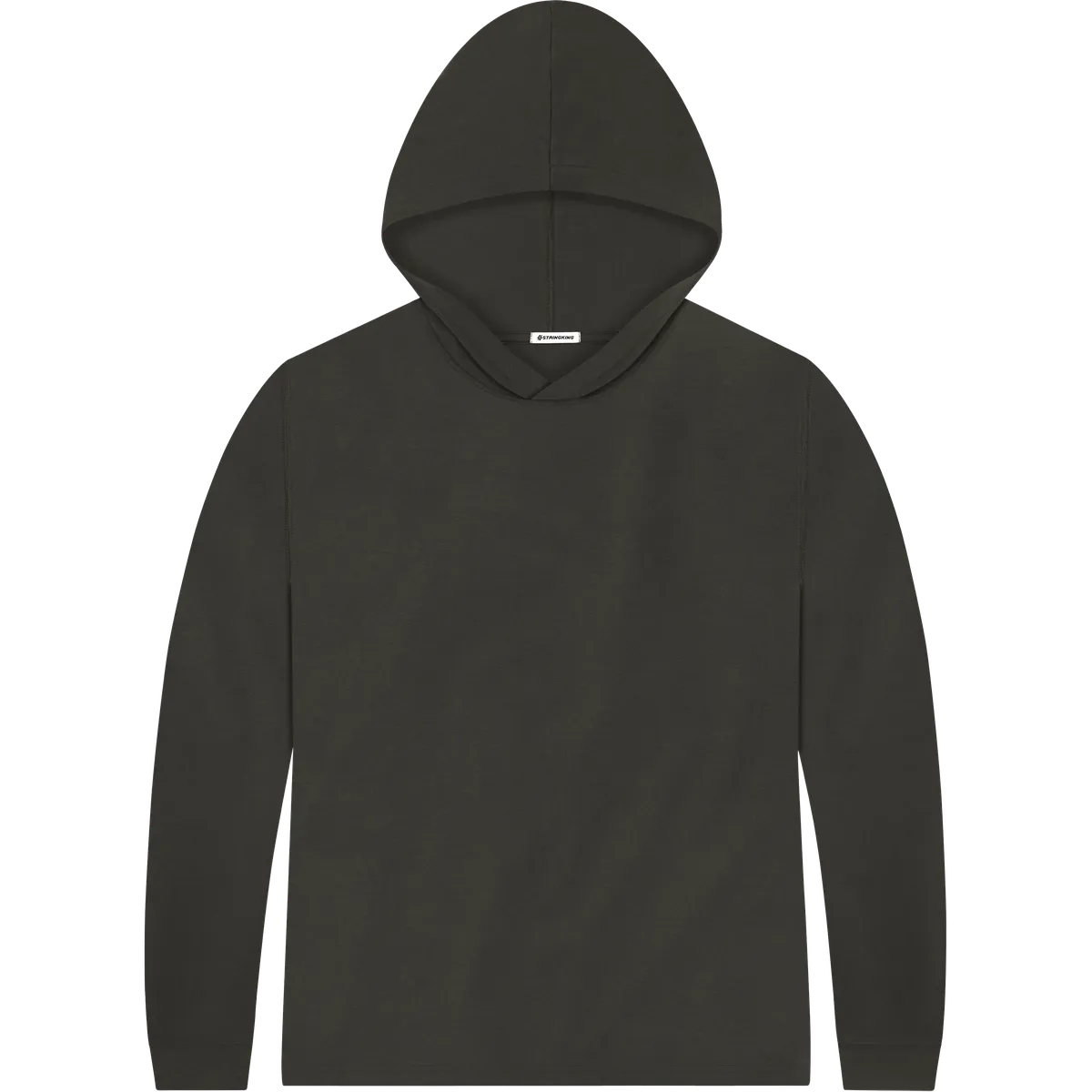 StringKing Men's Pima Jersey Hoodie - Relaxed Fit, Peat, Front