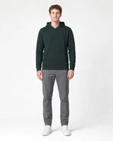StringKing Men's Pima Terry Hoodie - Sharp Fit, Pine Grove, Full Front - Human Model - Top of head to Knees