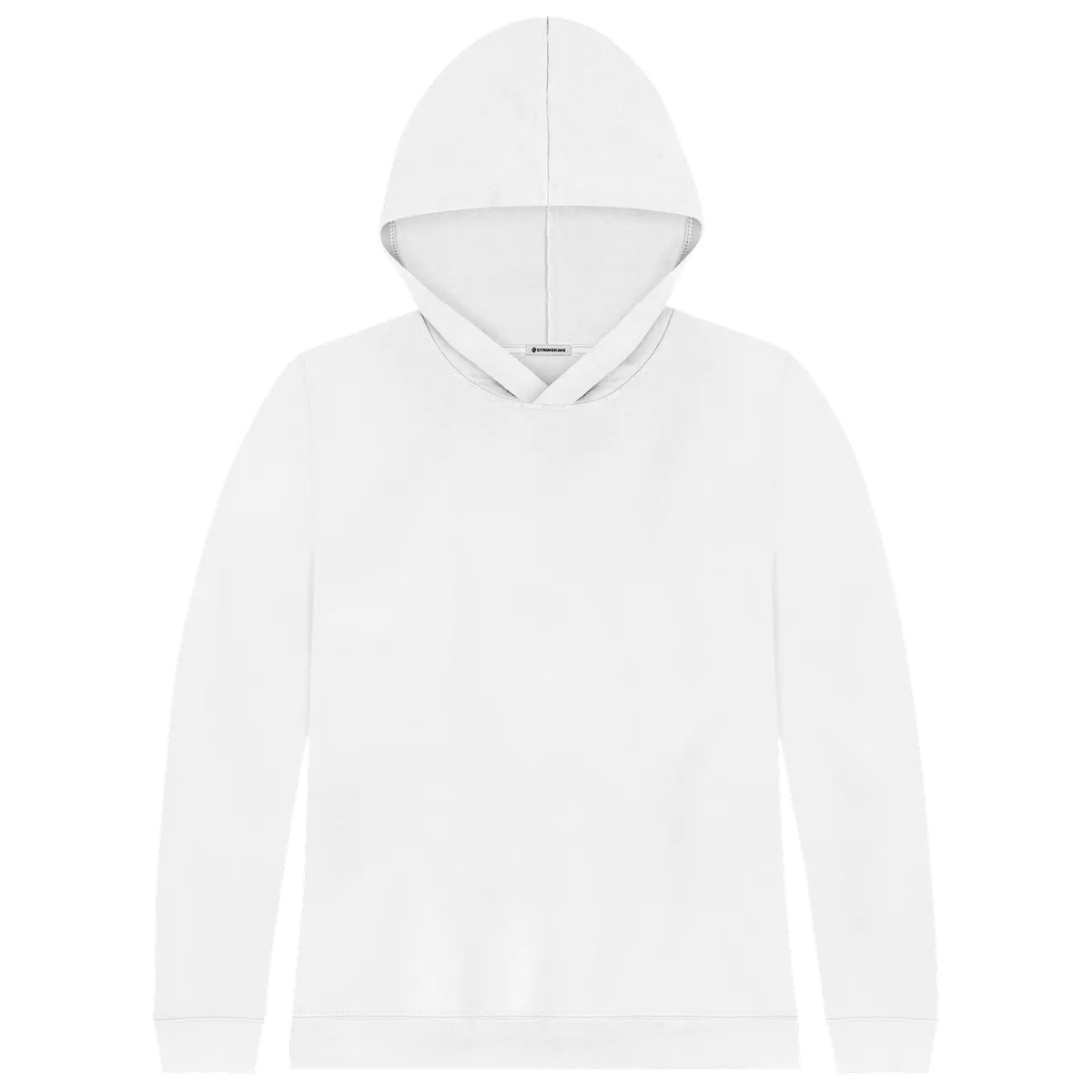 StringKing Women's Pima Cotton Hoodie - Relaxed Fit, White, Front