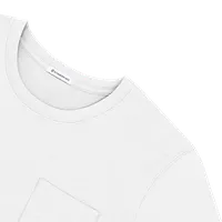 StringKing Men's Pima Cotton Short Sleeve Pocket Crewneck T-Shirt - Relaxed Fit, White, Detail