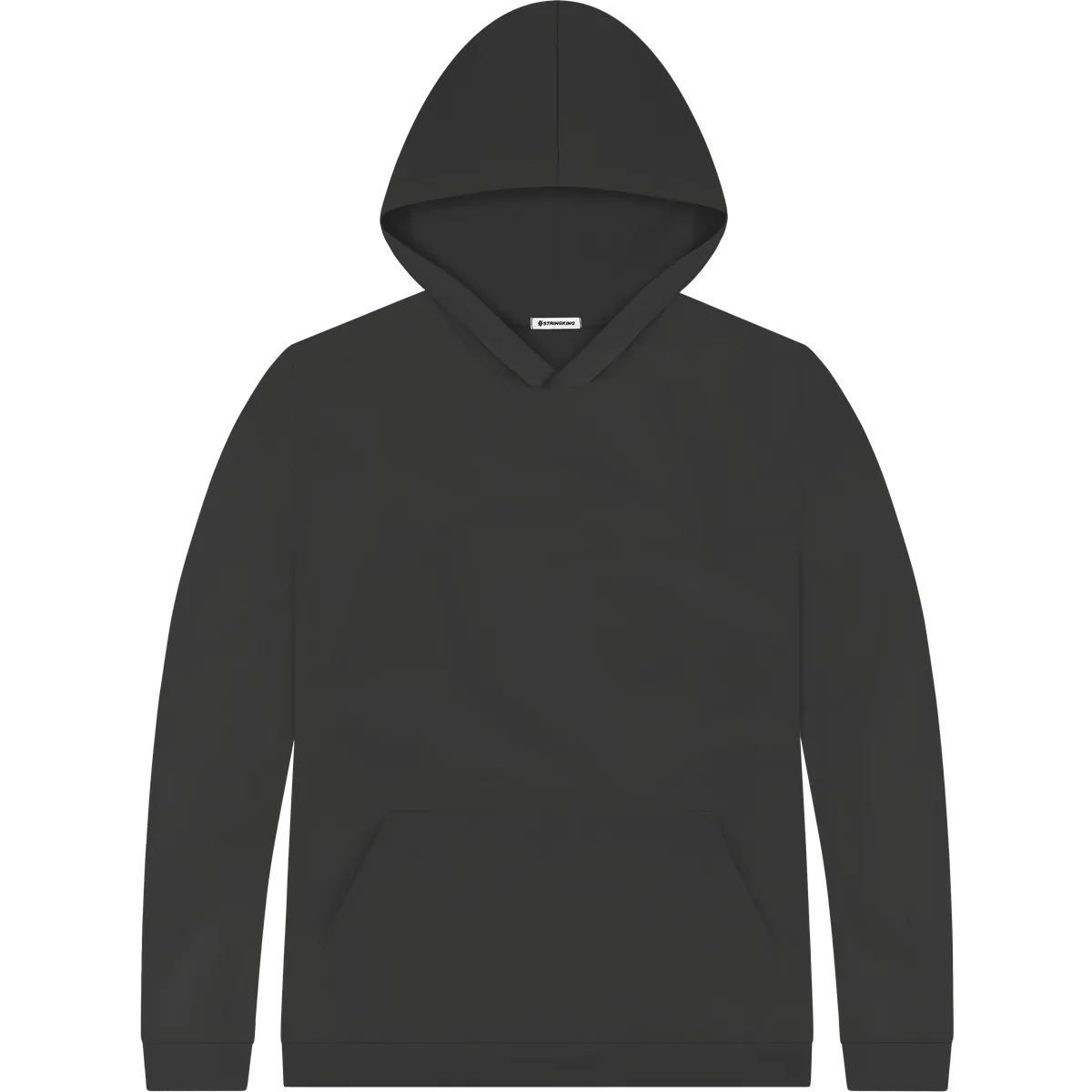 StringKing Men's StayWarm Hoodie - Relaxed Fit, Black, Front