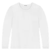 StringKing Women's Pima Terry Long Sleeve Tee - Sharp Fit, White, Front