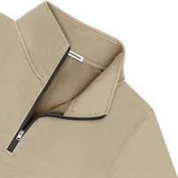 StringKing Men's Pima Cotton Quarter Zip - Relaxed Fit, Warm Khaki, Detail