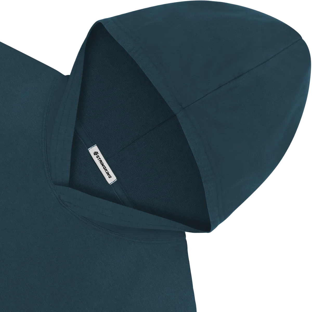 StringKing Men's Pima Terry Short Sleeve Hoodie - Sharp Fit, Navy, Detail