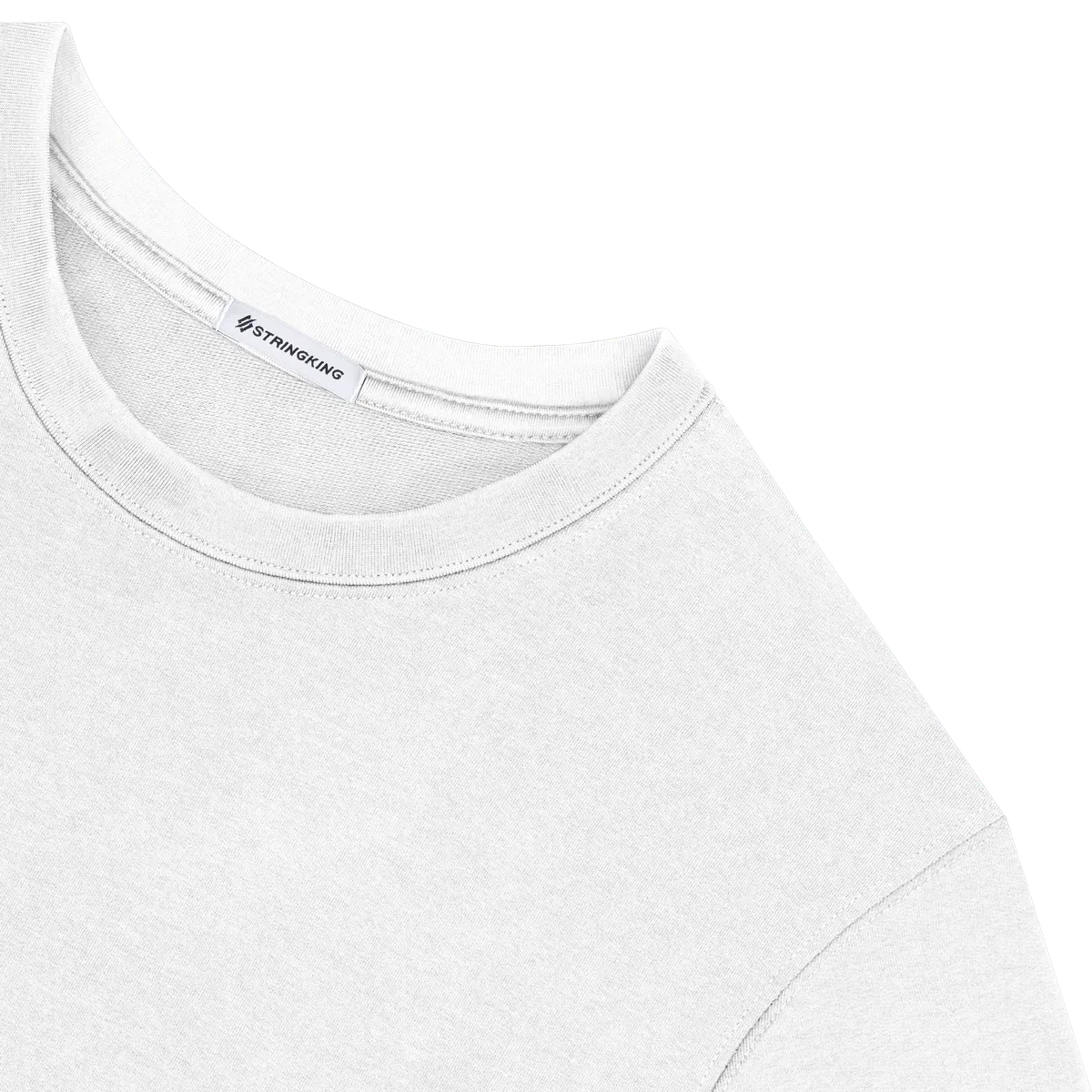 StringKing Men's Pima Cotton Sweatshirt KP - Sharp Fit, White, Detail
