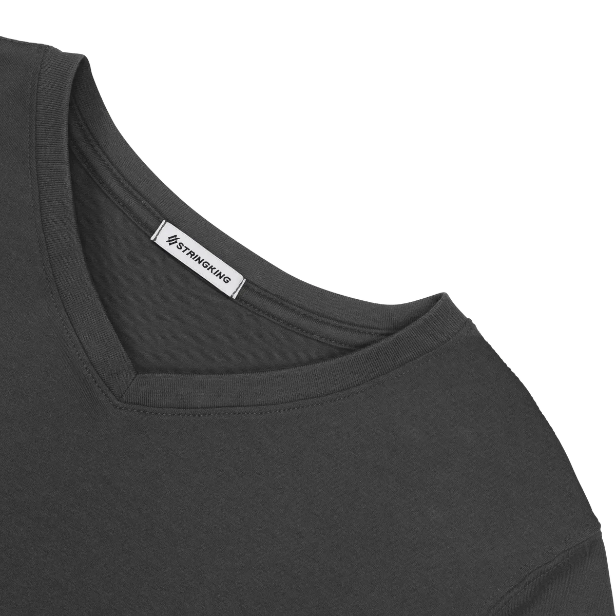 StringKing Women's Pima Cotton Long Sleeve V-Neck T-Shirt - Sharp Fit, Black, Detail