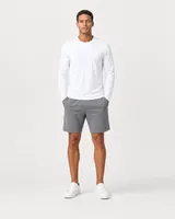 StringKing Men's StayWarm Long Sleeve Tee - Sharp Fit, White, Full Front - Human Model