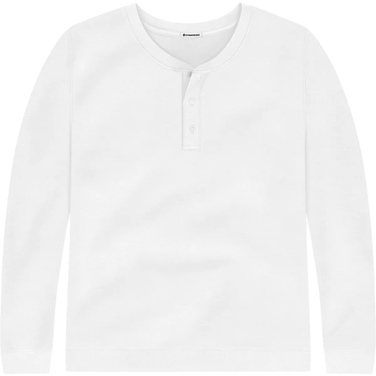 StringKing Men's Pima Terry Henley - Relaxed Fit, White, Front
