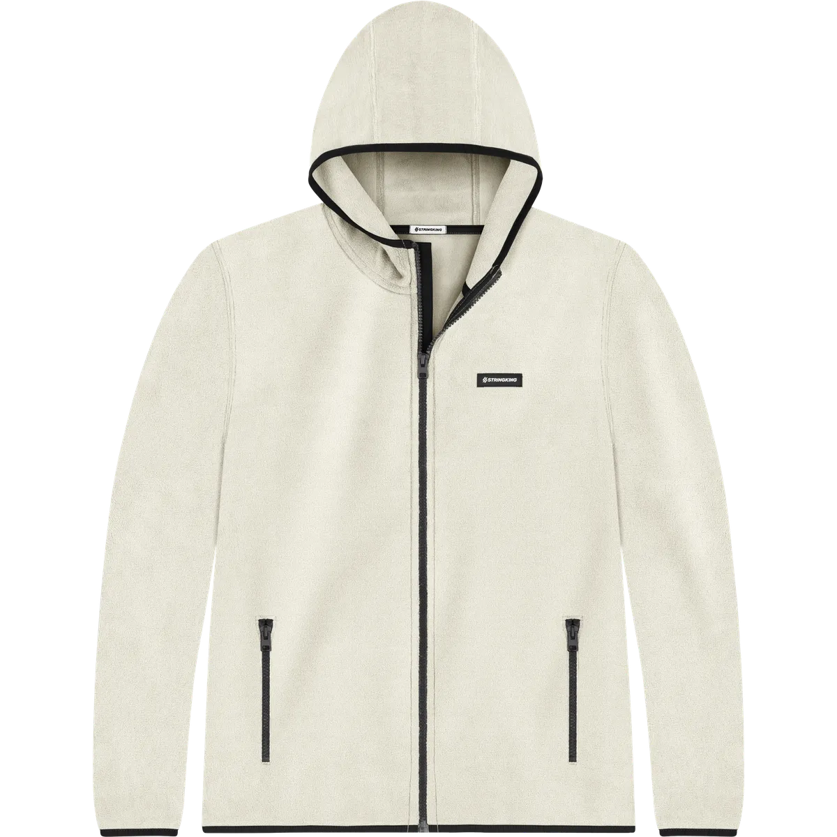 StringKing Men's Polartec Fleece Full Zip Hoodie Pro - Sharp Fit, Jet Stream, Front