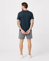 StringKing Men's Pima Jersey Pocket Tee - Relaxed Fit, Navy, Full Back - Human Model - Top of head to Mid-thigh