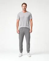 StringKing Men's Pima Terry Sweatpants - Sharp Fit, Frost Gray, Full Front - Human Model