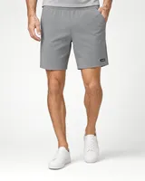 StringKing Men's StayWarm Shorts - Relaxed Fit, Gray, Full Front - Human Model - Waist to Mid-calf