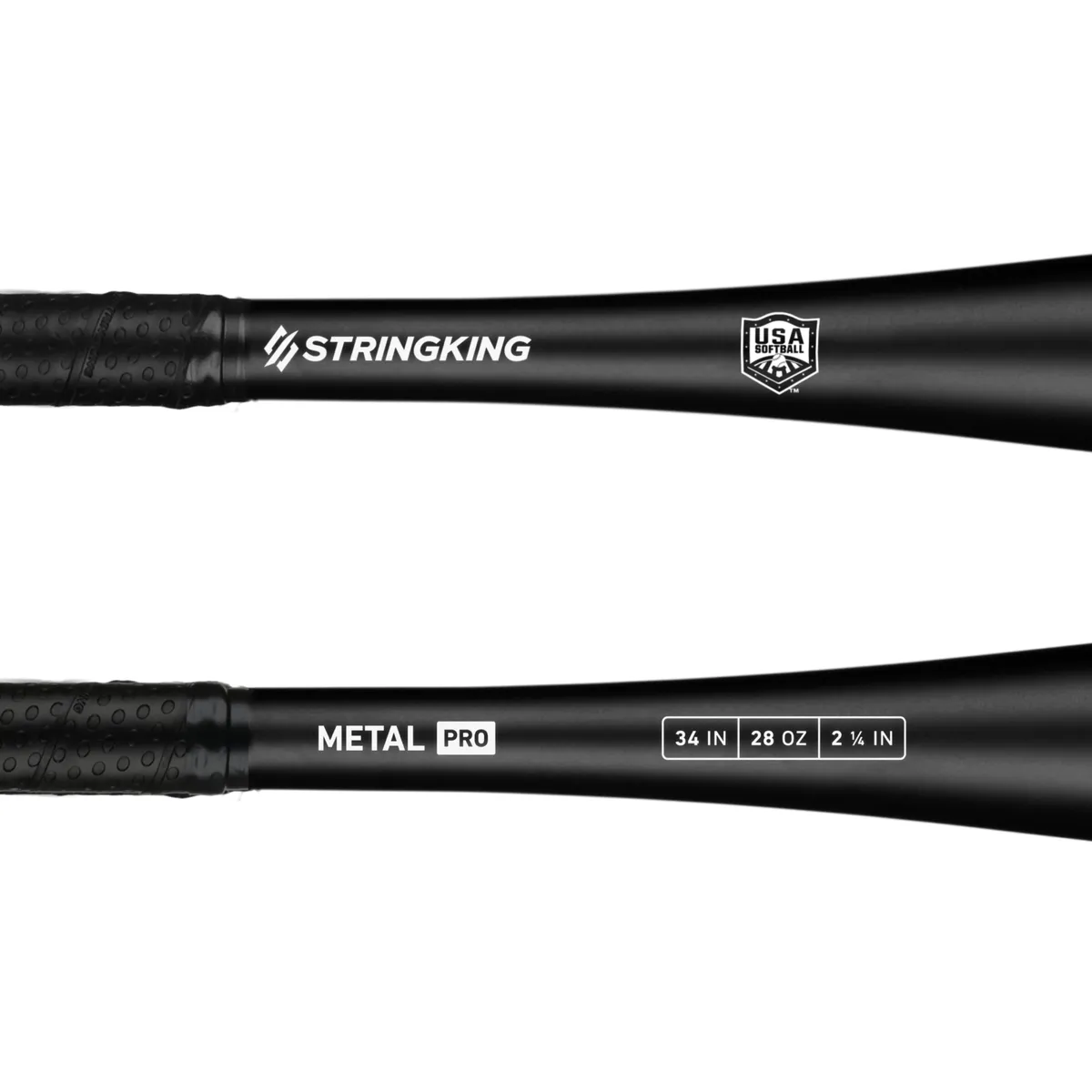 StringKing Metal Pro USA Slowpitch - 34" / 28 oz, Black, Bat Details, Horizontal