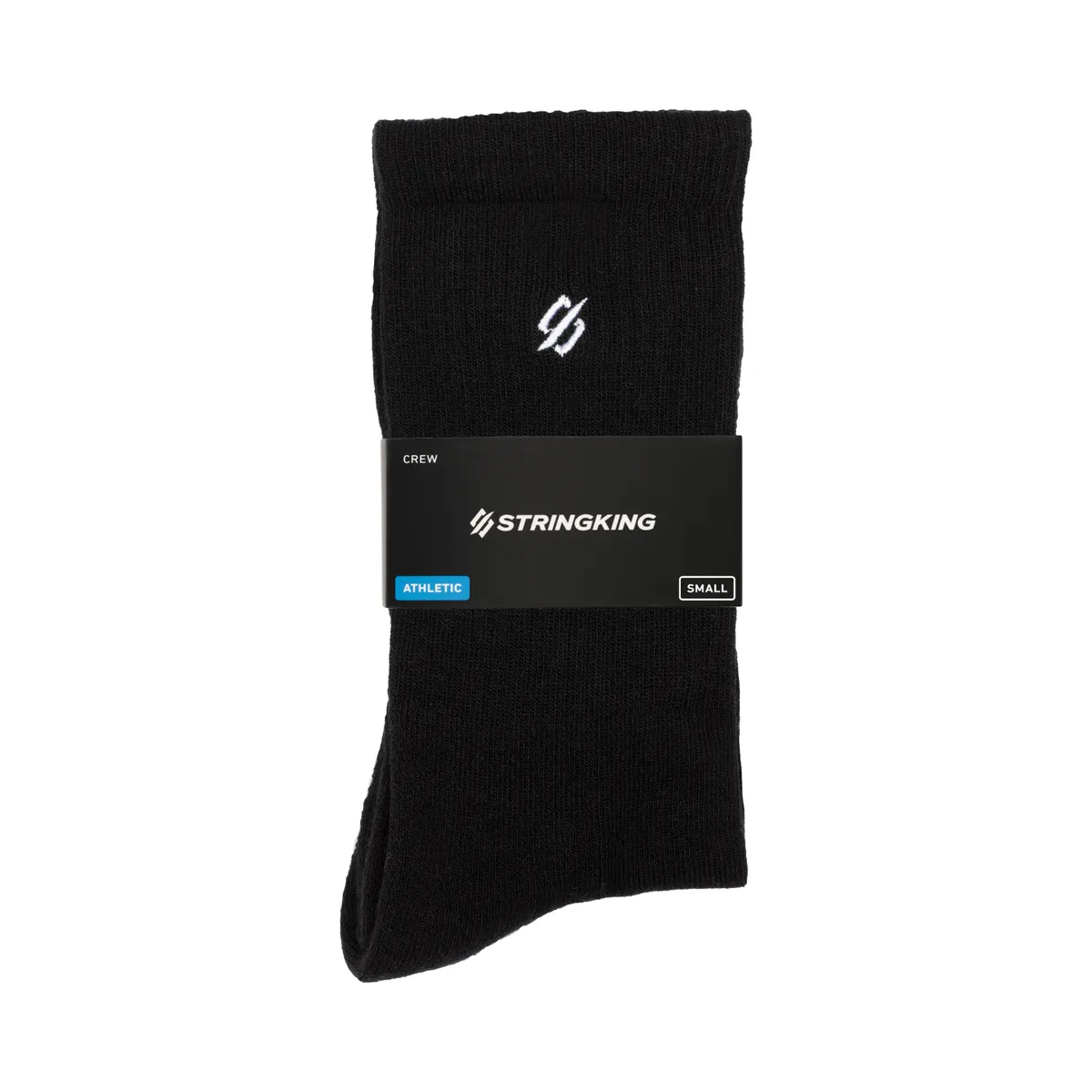 StringKing Athletic Crew Socks Packaged Small Black