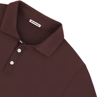 StringKing Men's Pima Jersey Classic Polo - Relaxed Fit, New Maroon, Detail