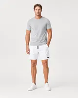 StringKing Men's Velocity Short - Relaxed Fit, White, 6 inch, Full Front - Human Model