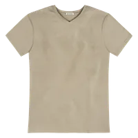 StringKing Men's Pima Cotton Short Sleeve V-Neck T-Shirt - Sharp Fit, Warm Khaki, Front