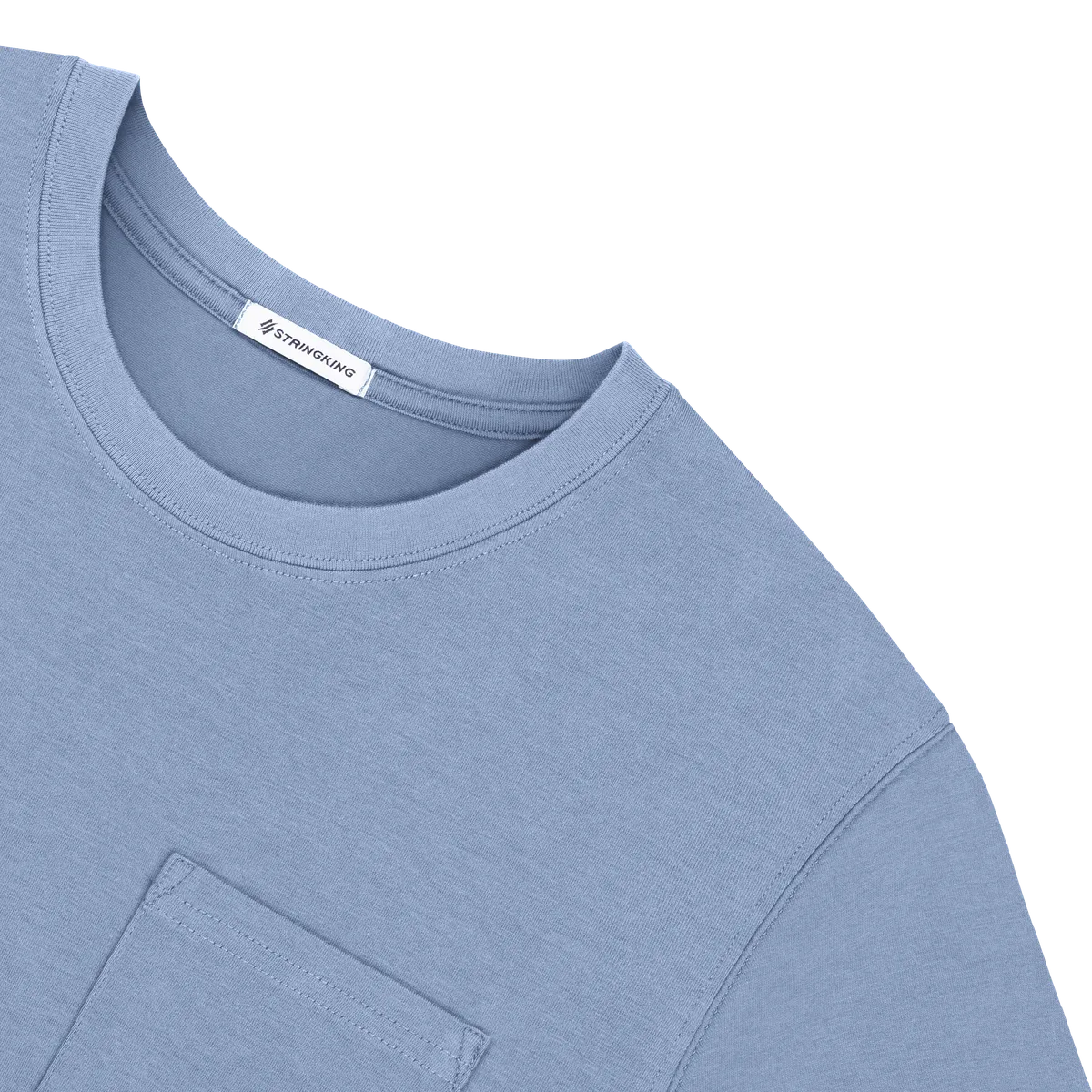 StringKing Men's Pima Cotton Short Sleeve Pocket Crewneck T-Shirt, Detail