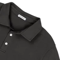 StringKing Men's Pima Cotton Short Sleeve Polo - Sharp Fit, Charcoal, Detail