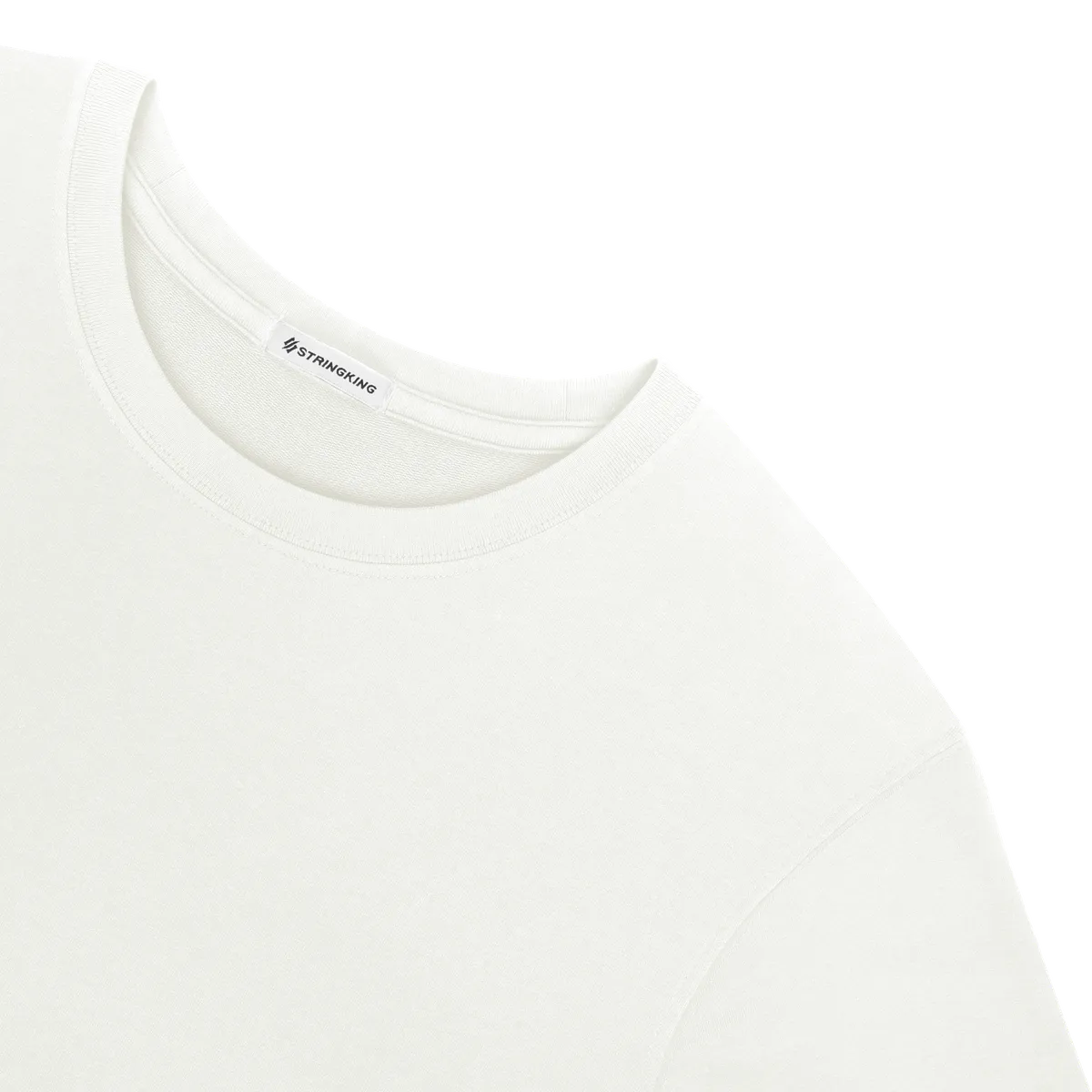 StringKing Men's Pima Terry Tee - Relaxed Fit, Tofu, Detail