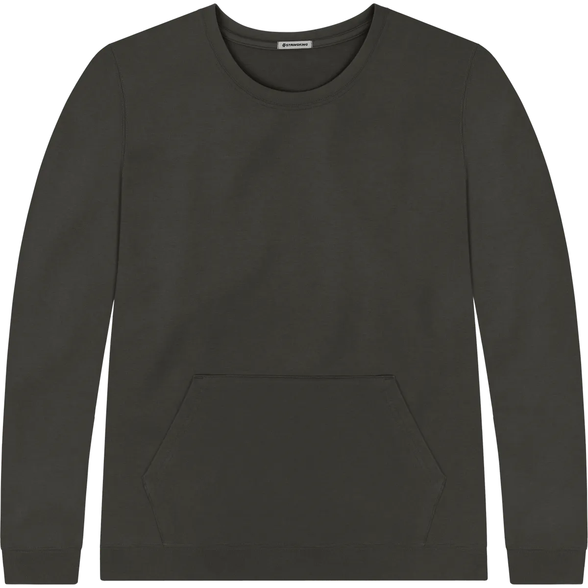StringKing Men's Pima Terry Crew Sweatshirt - Sharp Fit, Peat, Front
