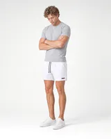 StringKing Men's Velocity Short - Relaxed Fit, White, 6 inch, Full Front Angle - Human Model