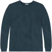 StringKing Men's Pima Cotton Long Sleeve Crewneck T-Shirt - Sharp Fit, Navy, Front