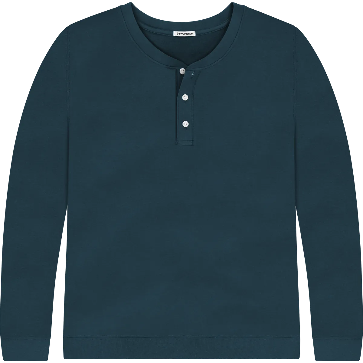 StringKing Men's Pima Terry Henley - Relaxed Fit, Navy, Front