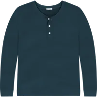 StringKing Men's Pima Terry Henley - Relaxed Fit, Navy, Front