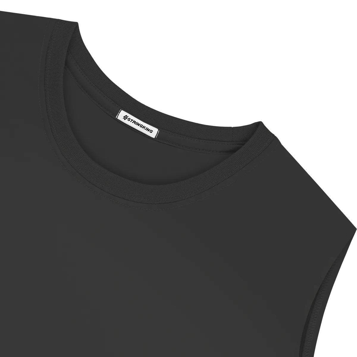 StringKing Men's StayCool Tank Top - Relaxed Fit, Black, Detail
