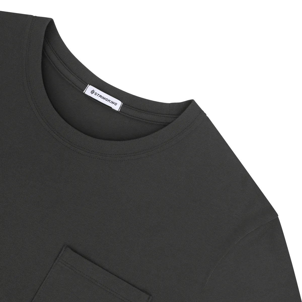 StringKing Men's Pima Jersey Pocket Tee Multi - Relaxed Fit, Black, Detail
