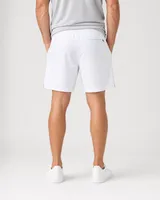 StringKing Men's Velocity Short - Relaxed Fit, White, 6 inch, Full Back - Human Model - Chest to Feet