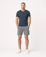 StringKing Men's Pima Jersey Pocket Tee - Sharp Fit, Navy, Full Front - Human Model - Top of head to Knees