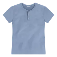 StringKing Men's Pima Cotton Short Sleeve Henley - Sharp Fit, Slate Blue, Front